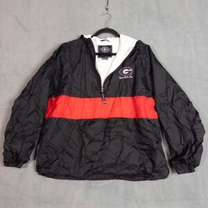 Charles River Windbreaker Mens Large Black Red Georgia Sigma Delta Tau